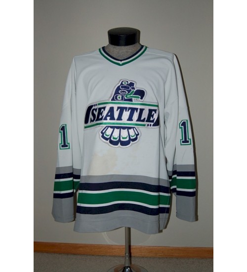 Custom WHL Seattle Thunderbirds 1997 98 David Morisset Home Hockey Jersey White